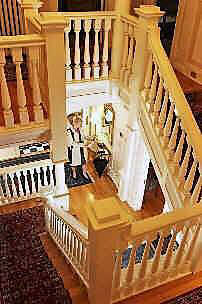 Wood interior stairway