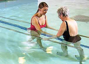 Two women in a swimming pool